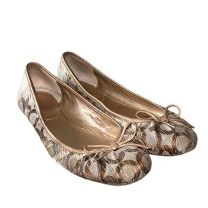 Coach Gold and Cream Flats